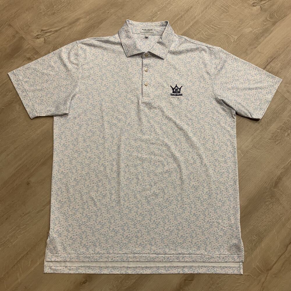 Peter Millar Kingsbarns Geometric AOP Summer Comfort Polo Shirt Men’s Large Golf